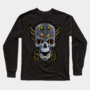 Mecha Skull S01 D39 Long Sleeve T-Shirt